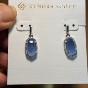Kendra Scott Lee Periwinkle Earring Silver Tone